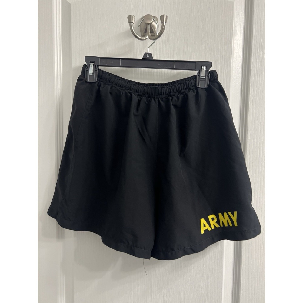 US Army APFU Physical Fitness Uniform Trunks Black Yellow Shorts Small UNICOR
